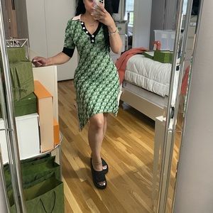 Green multi dress